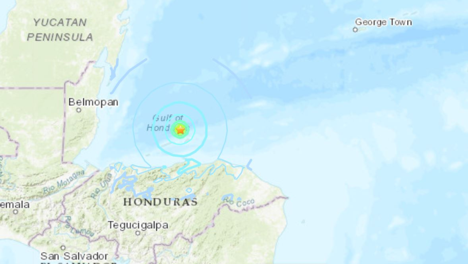 Fuerte sismo de magnitud 5,5 sacude el golfo de Honduras